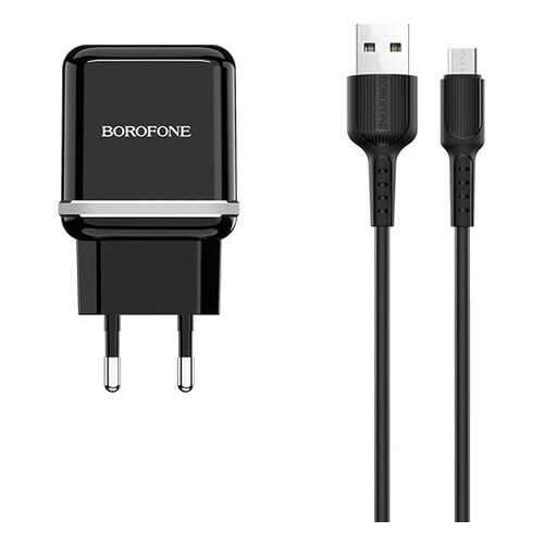 Сетевое зарядное устройство Borofone BA25A 2USB 2.4A 1м Black