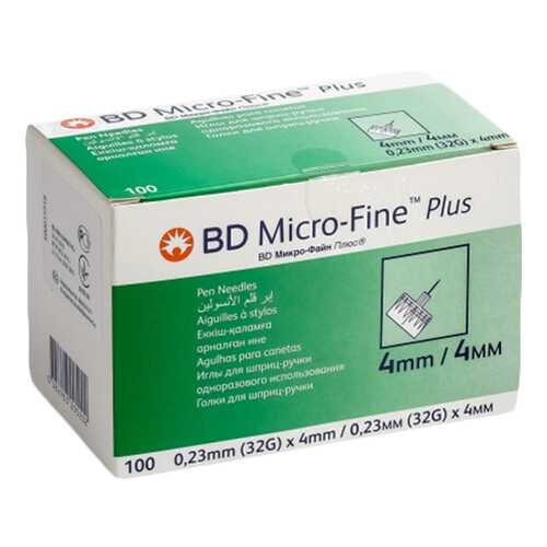 Иглы BD Micro-Fine Plus для шприц-ручки 0,23 х 4 мм 100 шт.