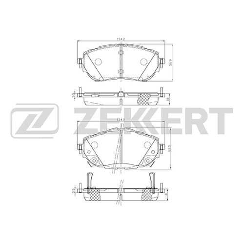Комплект тормозных колодок, дисковый тормоз ZEKKERT BS-1245