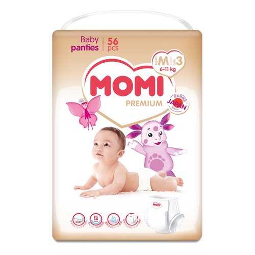 Подгузники-трусики MOMI Premium M (6-11 кг), 56 шт.