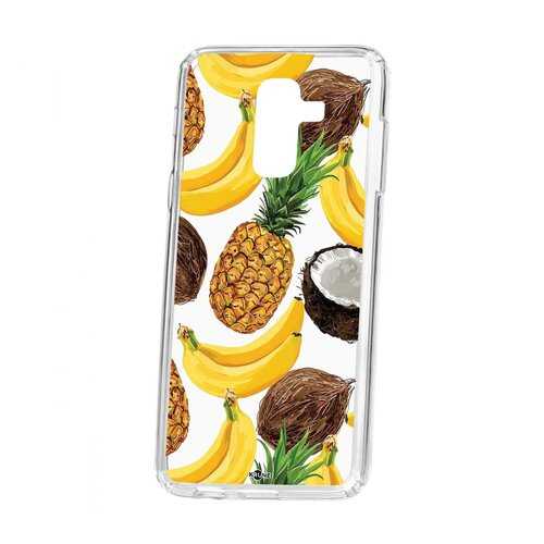 Чехол Kruche Samsung Galaxy A6 Plus (2018) A605f Print Тропический микс