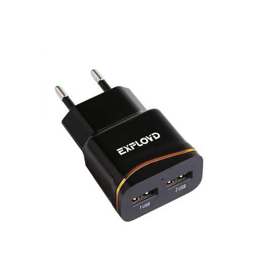 Сетевое зарядное устройство Exployd Classic 2USB 2.4A Black