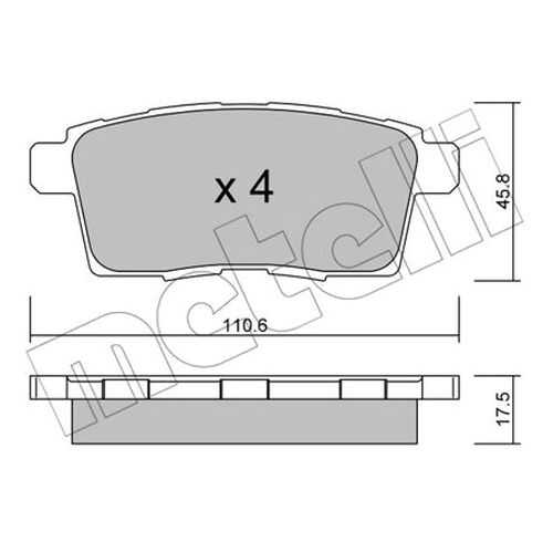 Комплект тормозных дисковых колодок METELLI 22-0873-0