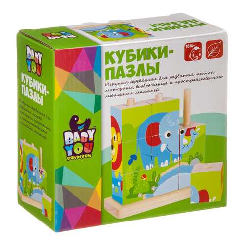 Развивающая Игра Bondibon Baby You Кубики-Пазлы Вв4008 9 Шт