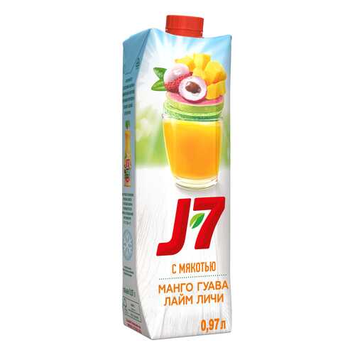 Напиток J7 сокосодержащий лайм-личи-манго-гуава 0.97 л
