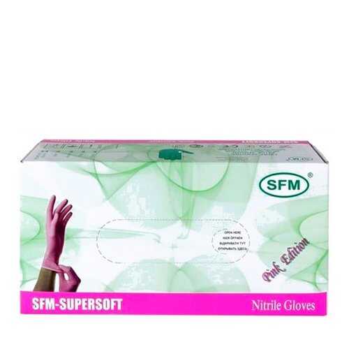 Перчатки нитриловые нестерильные SFM Hospital Products SUPERSOFT L розовые 100 пар
