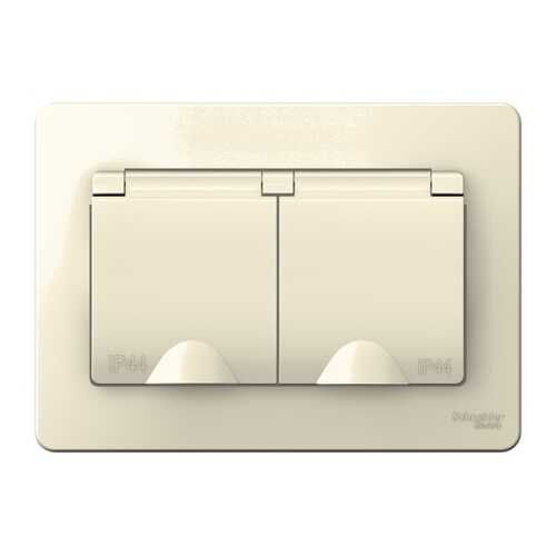 Розетка SE Blanca внутр Молочная 2-ая с/з со шторками IP44, 16А, 250В