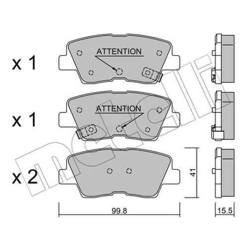 Комплект тормозных дисковых колодок METELLI 22-0886-1