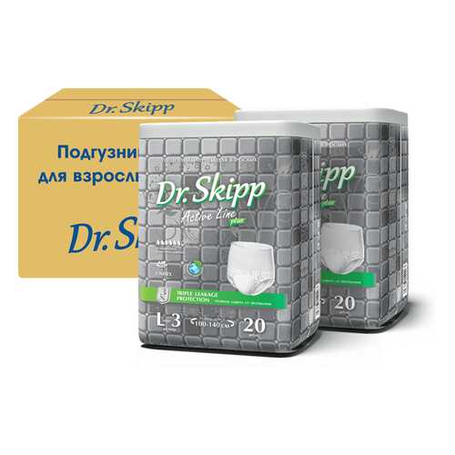 Подгузники для взрослых Dr. Skipp Active Line р. L 2 х 20 шт.