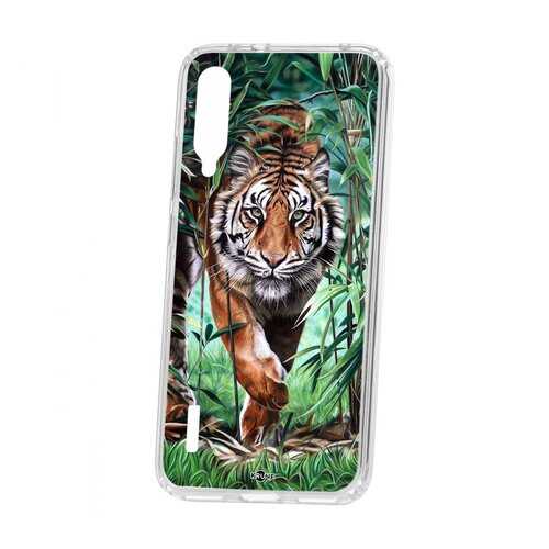 Чехол Kruche Xiaomi Mi A3 Print Крадущийся тигр