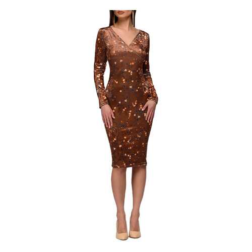 Платье женское D&M by 1001DRESS DM01233BR коричневое M