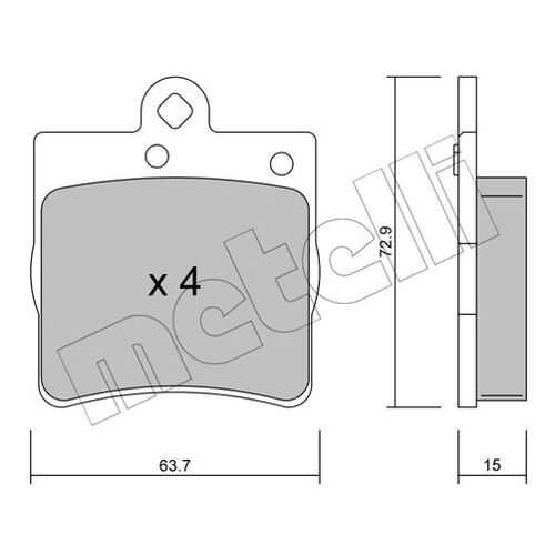 Комплект тормозных дисковых колодок METELLI 22-0343-0
