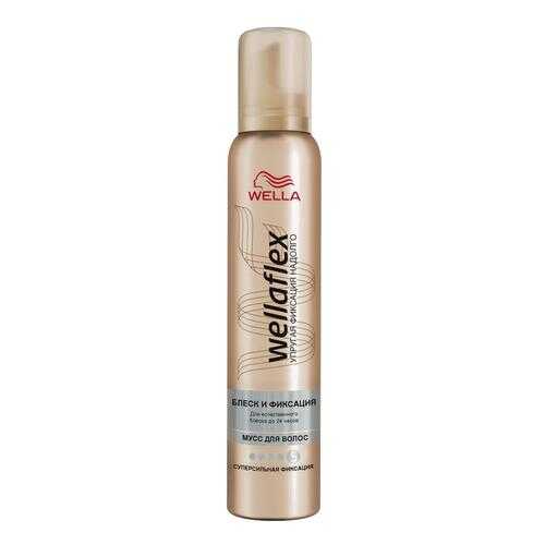 Мусс для укладки волос Wella Wellaflex Блеск и суперсильная фиксация, 200мл