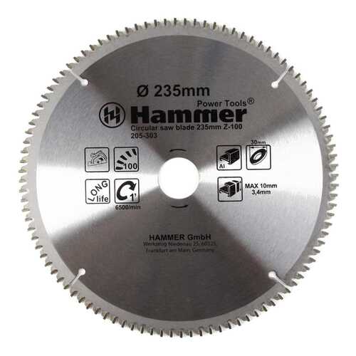 Диск по алюминию для дисковых пил Hammer Flex 205-303 CSB AL (30683)