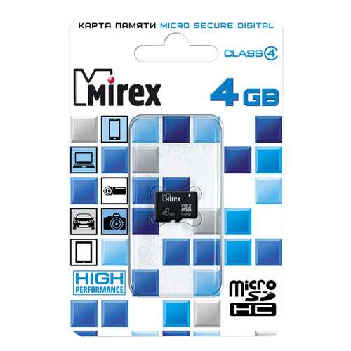 Карта памяти Mirex Micro SDHC 13612-MCROSD04 4GB