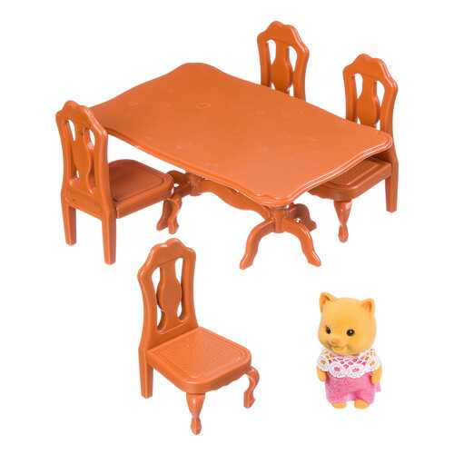 Игровой набор Happy Family с фигуркой зверюшки, кухня, 7,5х12,5х6,52 см, BOX, арт.012-01B.