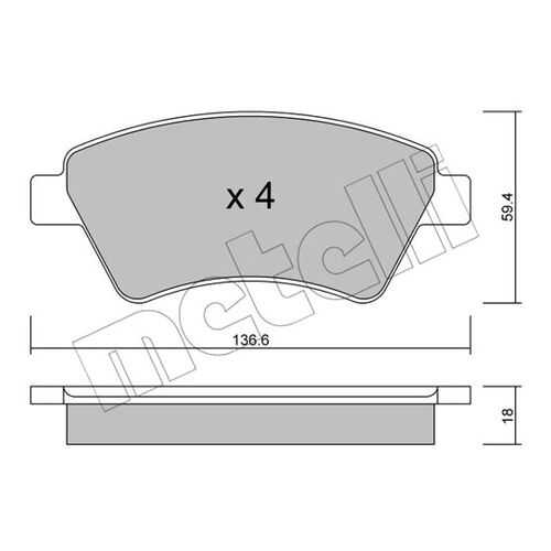 Комплект тормозных дисковых колодок METELLI 22-0544-0