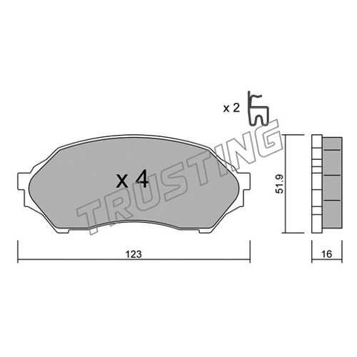 Комплект тормозных дисковых колодок TRUSTING 396.0