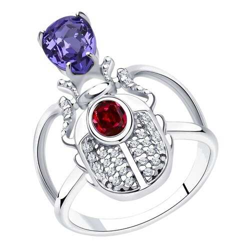 Кольцо женское SOKOLOV из серебра с кристаллами Swarovski и фианитами 94013122 р.18