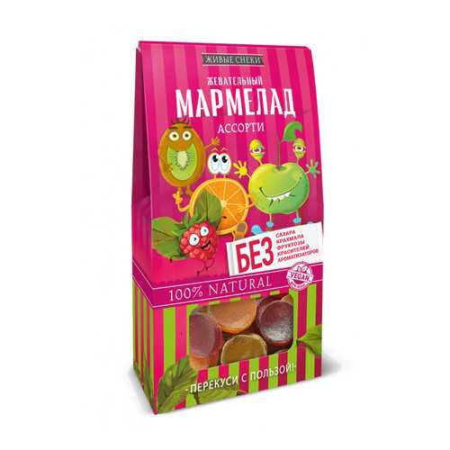 Мармелад Живые снеки Ассорти, 3 шт по 70г.