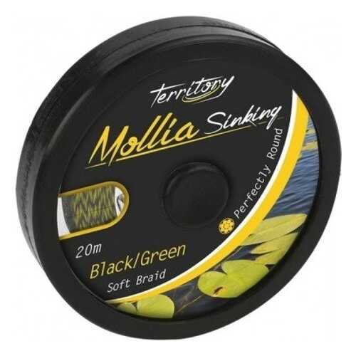 Поводочный плетеный шнур Mikado. Territory Mollia Sinking, 45 lb, 20 м, чёрно-зелёный