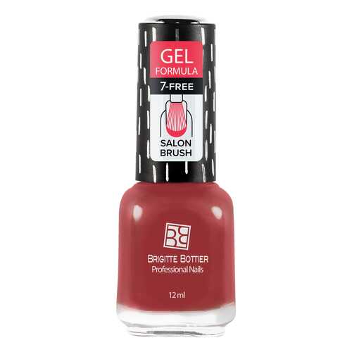Лак с гелевым эффектом Brigitte Bottier Gel Formula тон 54 красный бархат, 12 мл