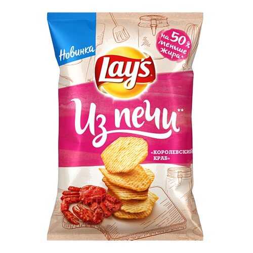Чипсы Lays Из печи Королевский краб 85г