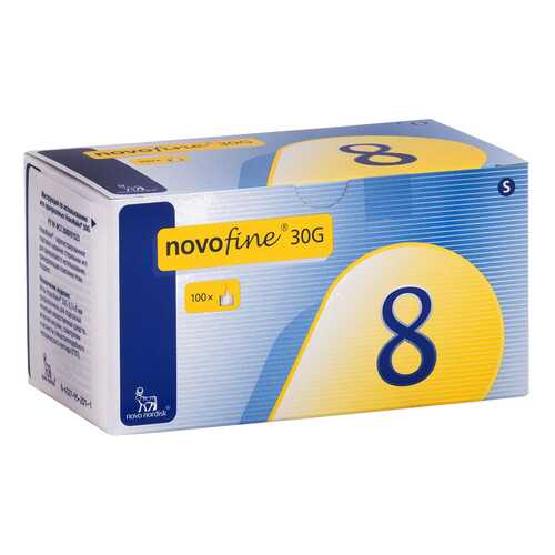 Иглы NovoFine для шприц-ручки 0,3 х 8 мм 100 шт.