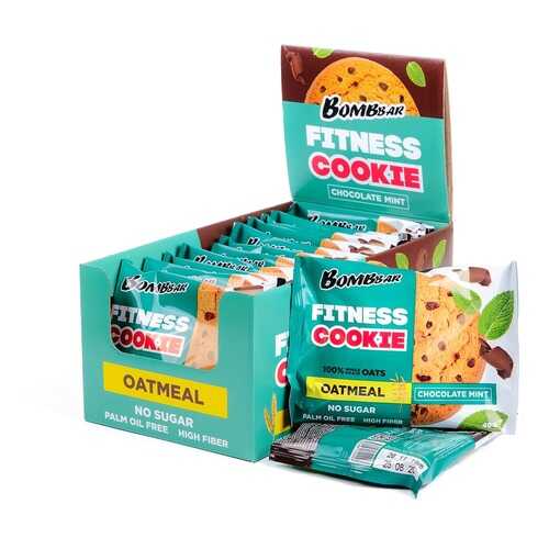 Овсяное печенье Fitness Cookie Bombbar, упаковка 12шт по 40г