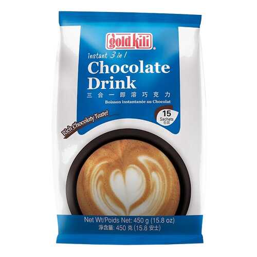 Горячий шоколад Chokolate Drink 3в1 Gold Kili 15 стиков по 30 г