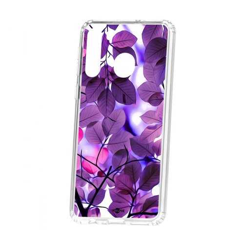 Чехол Kruche Samsung Galaxy A21 Print Purple leaves