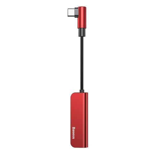 Адаптер Baseus Audio Converter Type-C Male to 3.5mm Jack Aux Audio + PD Type-C L53 Red