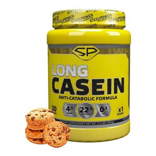 Казеин LONG CASEIN, 900 гр, вкус «Молочное печенье», STEELPOWER