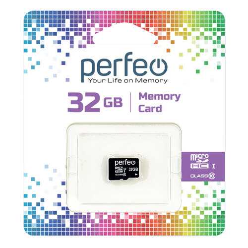 Карта памяти Perfeo microSD 32GB High-Capacity (Class 10) без адаптера