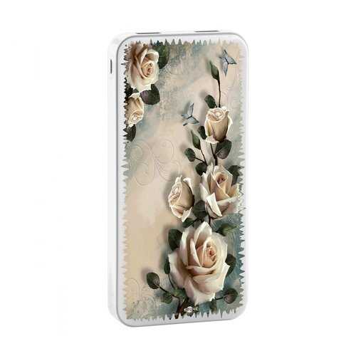 Внешний аккумулятор КRUЧЕ Power Bank 20000 mAh Print White roses