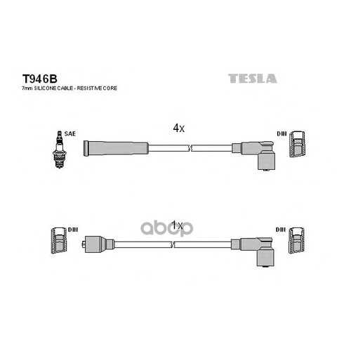 Комплект Проводов Зажигания TESLA T946B