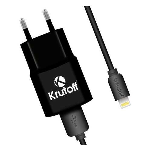 Сетевое зарядное устройство Krutoff CH-01L 1xUSB, 1A + кабель Lightning (black)