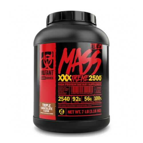 Гейнер MUTANT Mass XXXtreme 2500 Тройной шоколад (3,2 кг)