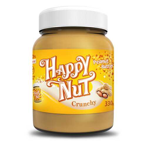 Арахисовая паста Happy Nut Crunchy с кусочками 330 г