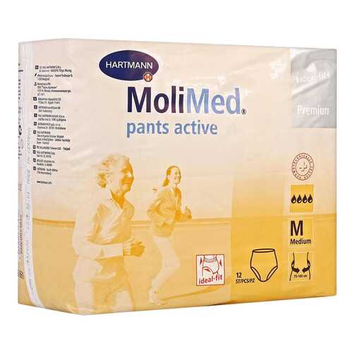 Подгузники для взрослых hartmann molimed pants active трусики впитывающие 12 шт размер м/4