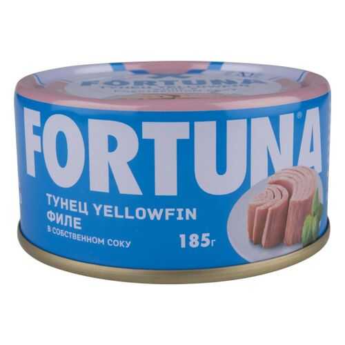 Филе тунца Fortuna в собственном соку 185 г