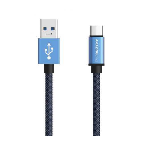 Кабель Amazingthing SupremeLink Ultimate Speed USB-Type-C Blue 1m 3A