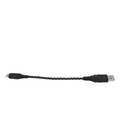 Кабель EnergEA NyloGlitz Lightning MFI 18 cм, черный