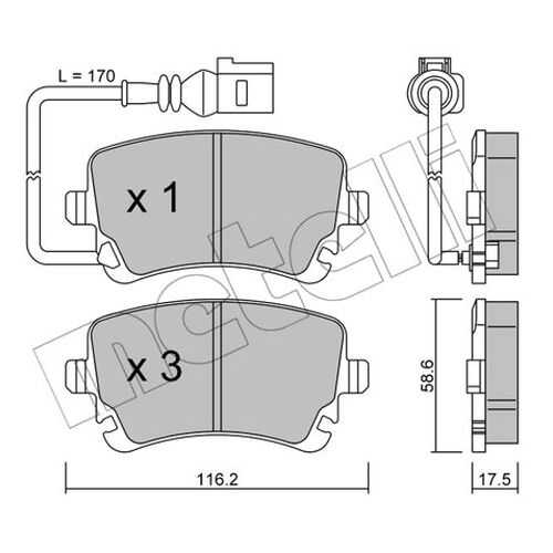 Комплект тормозных дисковых колодок METELLI 22-0554-0