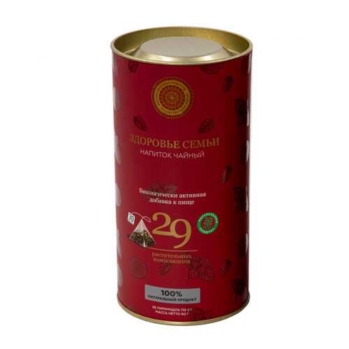 Чай Фабрика Здоровых Продуктов Здоровье семьи, чёрный 30 пирамидок для чайника
