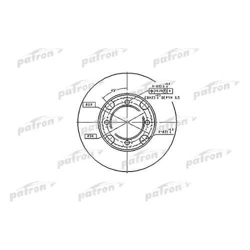Тормозной диск PATRON PBD2572