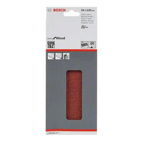 Шлифлисты Bosch 10шт 93x230мм 80 дерево (2608605227)