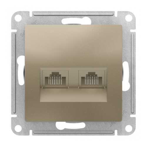 Розетка SE AtlasDesign Шампань двойная компьютерная RJ45+RJ45, кат.5E, механизм