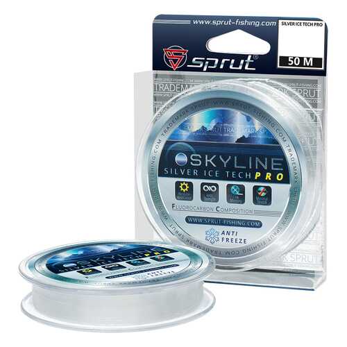 Леска монофильная Sprut Skyline IceTech Pro Silver 50 м, 0,305 мм, 8,55 кг