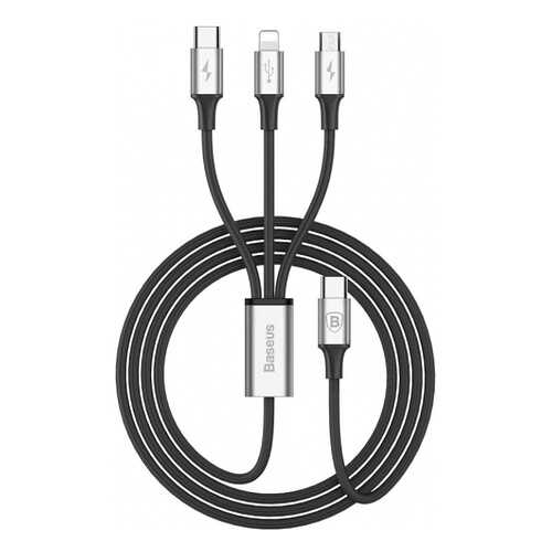 Кабель Baseus Rapid Series 3-in-1 microUSB/Lightning 1,2м Black/Silver